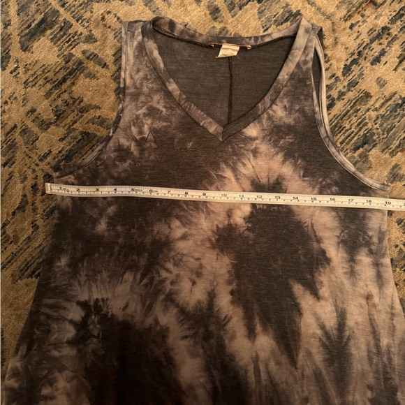 Sweet Adeline Grey White Tie Dye Side Pockets Midi Dress• Medium - Picture 4 of 7